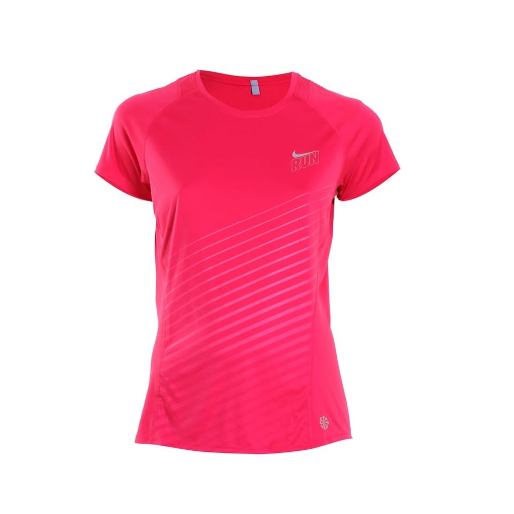 T-Shirt Women's Pink EUC Diagonal Stripe Detail